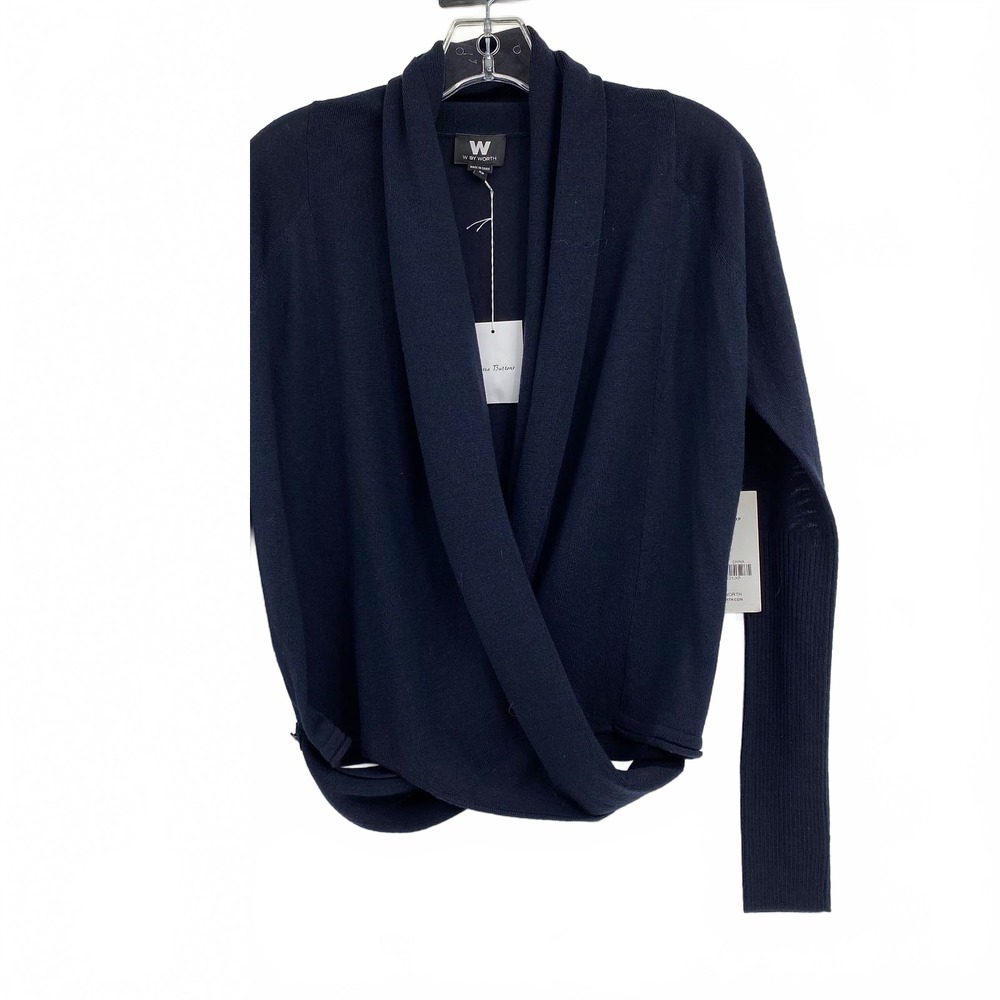 W by Worth Navy Wool Wrap Cardigan | Women's XS Regular